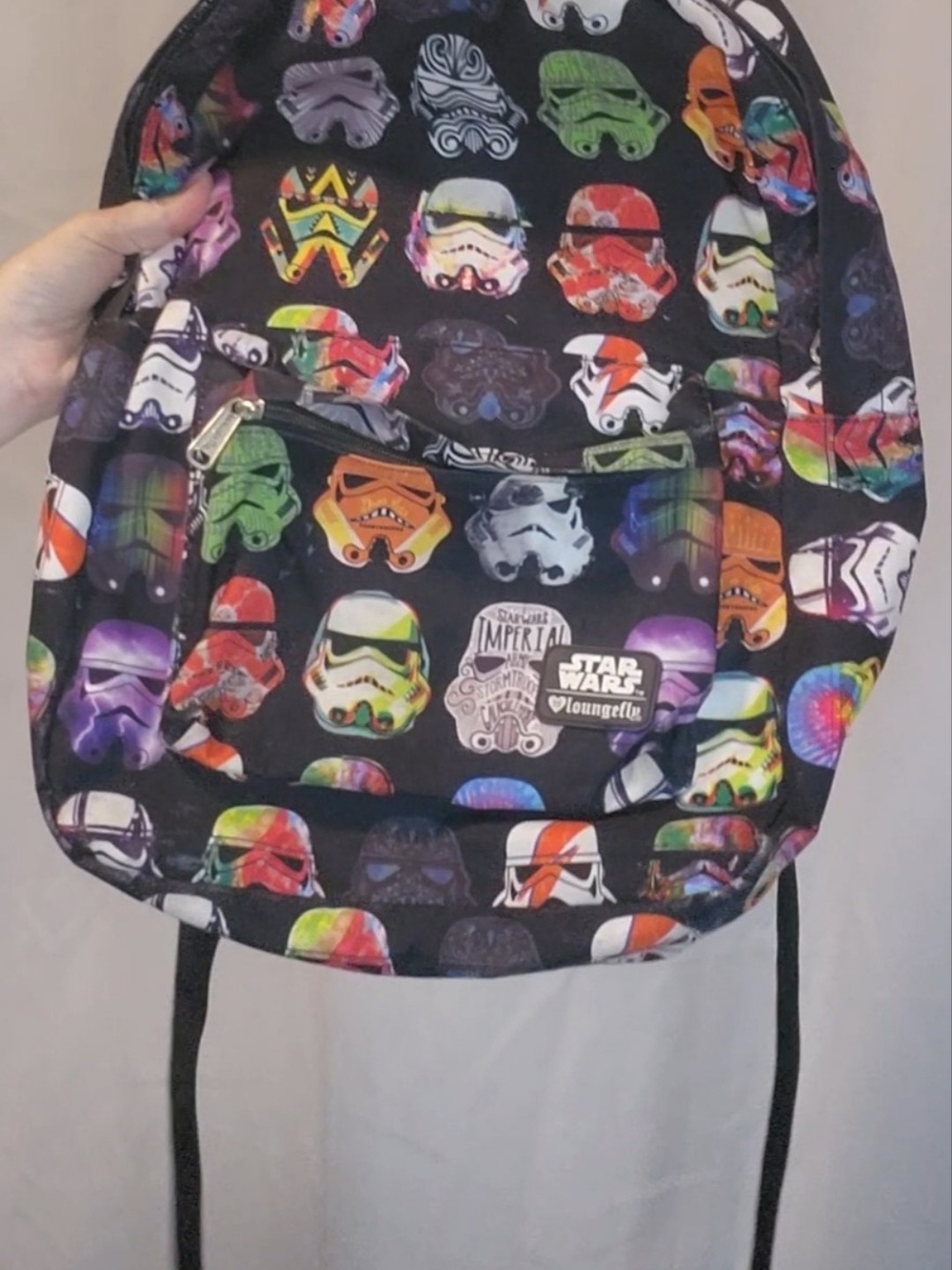 Loungefly Rainbow Stormtrooper Helmet Backpack - Black Multi